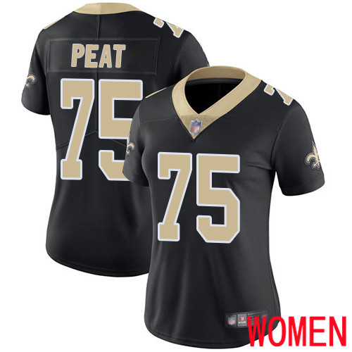 New Orleans Saints Limited Black Women Andrus Peat Home Jersey NFL Football #75 Vapor Untouchable Jersey